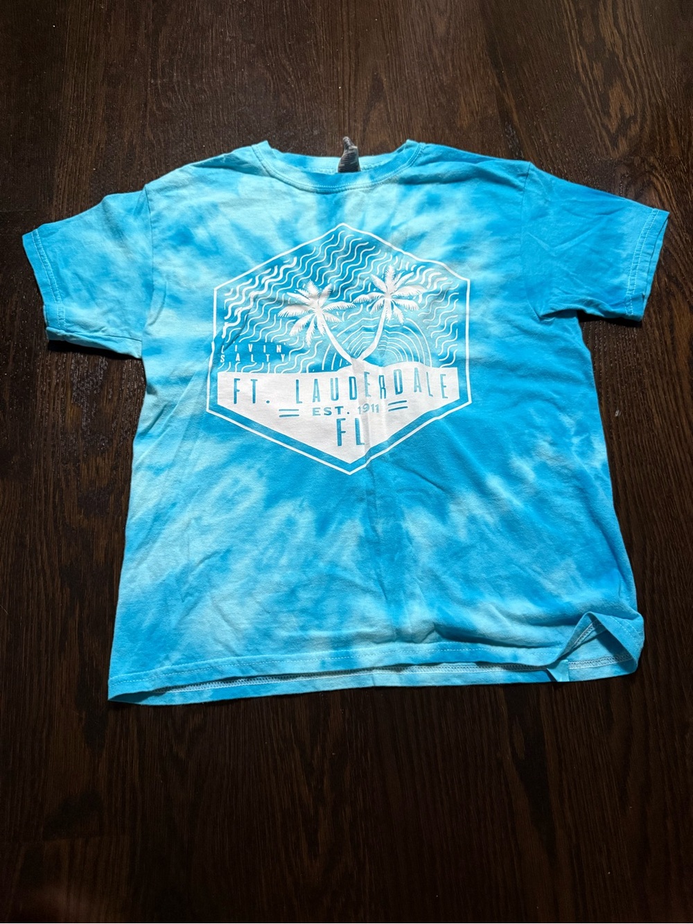 Ft. Lauderdale Palm Graphic Tee - Blue & White